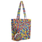 Colorful Lego Texture Lego Bricks Everyday Shoulder Bag with Pouch Bag