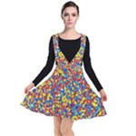 Colorful Lego Texture Lego Bricks Plunge Pinafore Dress