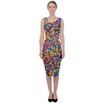 Colorful Lego Texture Lego Bricks Sleeveless Pencil Dress