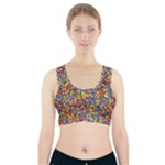 Colorful Lego Texture Lego Bricks Sports Bra With Pocket