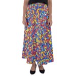 Colorful Lego Texture Lego Bricks Flared Maxi Skirt