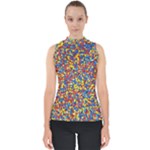 Colorful Lego Texture Lego Bricks Mock Neck Shell Top