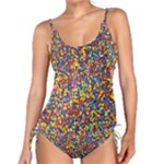 Colorful Lego Texture Lego Bricks Tankini Set