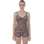 Colorful Lego Texture Lego Bricks Tie Front Two Piece Tankini