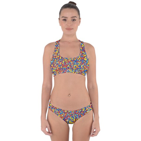 Colorful Lego Texture Lego Bricks Cross Back Hipster Bikini Set from ArtsNow.com