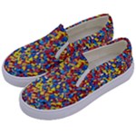 Colorful Lego Texture Lego Bricks Kids  Canvas Slip Ons