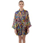 Colorful Lego Texture Lego Bricks Long Sleeve Satin Kimono