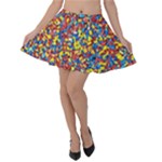 Colorful Lego Texture Lego Bricks Velvet Skater Skirt