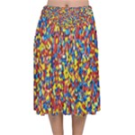 Colorful Lego Texture Lego Bricks Velvet Flared Midi Skirt