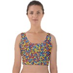 Colorful Lego Texture Lego Bricks Velvet Crop Top