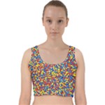 Colorful Lego Texture Lego Bricks Velvet Racer Back Crop Top