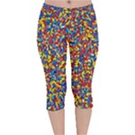 Colorful Lego Texture Lego Bricks Velvet Capri Leggings 