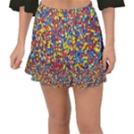 Colorful Lego Texture Lego Bricks Fishtail Mini Chiffon Skirt