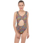 Colorful Lego Texture Lego Bricks Center Cut Out Swimsuit