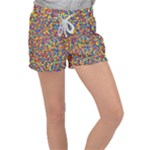 Colorful Lego Texture Lego Bricks Women s Velour Lounge Shorts