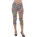 Colorful Lego Texture Lego Bricks Lightweight Velour Capri Leggings 