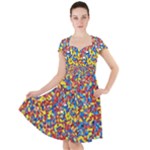 Colorful Lego Texture Lego Bricks Cap Sleeve Midi Dress