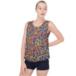 Colorful Lego Texture Lego Bricks Bubble Hem Chiffon Tank Top