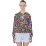 Colorful Lego Texture Lego Bricks Women s Tie Up Sweat