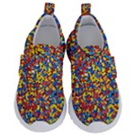 Colorful Lego Texture Lego Bricks Kids  Velcro No Lace Shoes