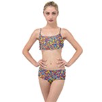 Colorful Lego Texture Lego Bricks Layered Top Bikini Set