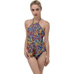 Colorful Lego Texture Lego Bricks Go with the Flow One Piece Swimsuit