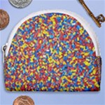 Colorful Lego Texture Lego Bricks Horseshoe Style Canvas Pouch