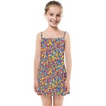 Colorful Lego Texture Lego Bricks Kids  Summer Sun Dress