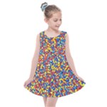 Colorful Lego Texture Lego Bricks Kids  Summer Dress