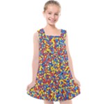 Colorful Lego Texture Lego Bricks Kids  Cross Back Dress