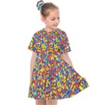 Colorful Lego Texture Lego Bricks Kids  Sailor Dress