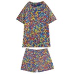 Colorful Lego Texture Lego Bricks Kids  Swim T-Shirt and Shorts Set