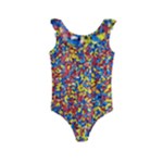 Colorful Lego Texture Lego Bricks Kids  Frill Swimsuit