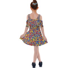 Kids  Shoulder Cutout Chiffon Dress 