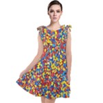 Colorful Lego Texture Lego Bricks Tie Up Tunic Dress