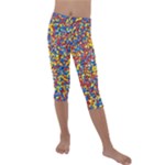 Colorful Lego Texture Lego Bricks Kids  Lightweight Velour Capri Leggings 