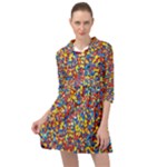 Colorful Lego Texture Lego Bricks Mini Skater Shirt Dress