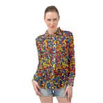 Colorful Lego Texture Lego Bricks Long Sleeve Chiffon Shirt