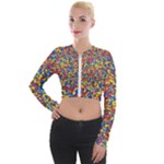 Colorful Lego Texture Lego Bricks Long Sleeve Cropped Velvet Jacket