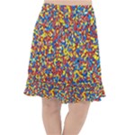 Colorful Lego Texture Lego Bricks Fishtail Chiffon Skirt