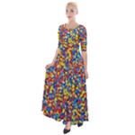 Colorful Lego Texture Lego Bricks Half Sleeves Maxi Dress