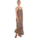 Colorful Lego Texture Lego Bricks Cami Maxi Ruffle Chiffon Dress