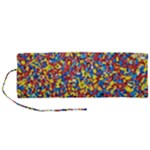 Colorful Lego Texture Lego Bricks Roll Up Canvas Pencil Holder (M)