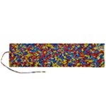 Colorful Lego Texture Lego Bricks Roll Up Canvas Pencil Holder (L)