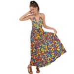 Colorful Lego Texture Lego Bricks Backless Maxi Beach Dress