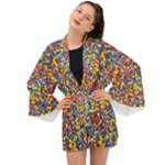 Colorful Lego Texture Lego Bricks Long Sleeve Kimono