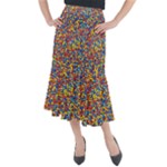 Colorful Lego Texture Lego Bricks Midi Mermaid Skirt