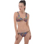 Colorful Lego Texture Lego Bricks Ring Detail Crop Bikini Set