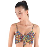 Colorful Lego Texture Lego Bricks Woven Tie Front Bralet