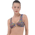 Colorful Lego Texture Lego Bricks Ring Detail Bikini Top